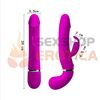 Vibrador con estimulador de clitoris USB y lanzador de liquidos